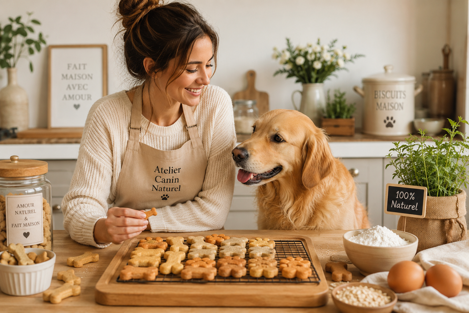 Friandises naturelles maison pour votre chien, préparées avec amour